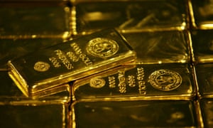 Gold bars are displayed at South Africaâ€™s Rand Refinery in Germiston.