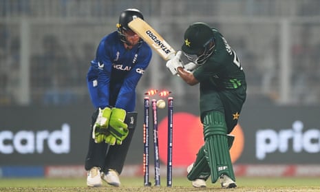 Saud Shakeel loses his wicket