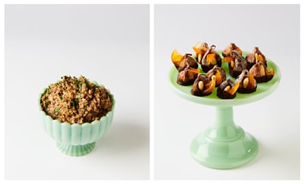 Roddy’s mushroom pate, and figs stuffed with almonds and dipped in chocolate.
