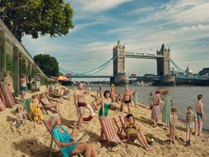 Julia Fullerton-Batten – Bathing by Tower BridgeFullerton-Batten is a fine-art photographer renowned for her highly cinematic visual story-telling. Her large-scale projects are based around specific themes, each image embellishing her subject matter in a series of thought-provoking narrative ‘stories’ using staged tableaux and sophisticated lighting techniques. Unusual locations, highly creative settings, street-cast models, accented with cinematic lighting are hallmarks of her work.