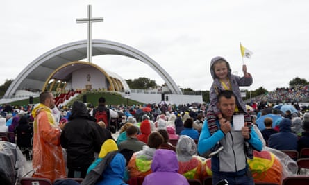 People attend the World Meeting of Families closing mass in Phoenix Park, Dublin, Ireland, 26 August.