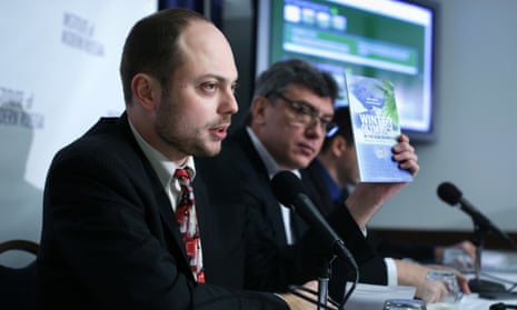 Vladimir Kara-Murza (left) pictured in 2014 with Boris Nemtsov during a news conference on ‘corruption and abuse in the Sochi Olympics’.