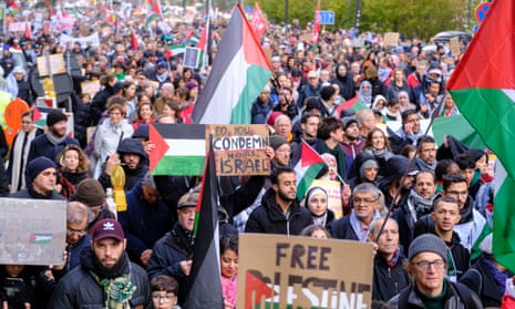Binlerce kişi, Filistin halkına desteklerini göstermek için 