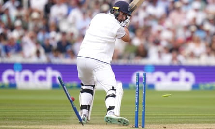 Josh Tongue is beaten by Mitchell Starc to give Australia victory in the second Ashes Test.