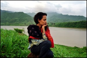 Arundhati Roy on the banks of India’s Narmada River, where she campaigned against a new dam, 1999.
