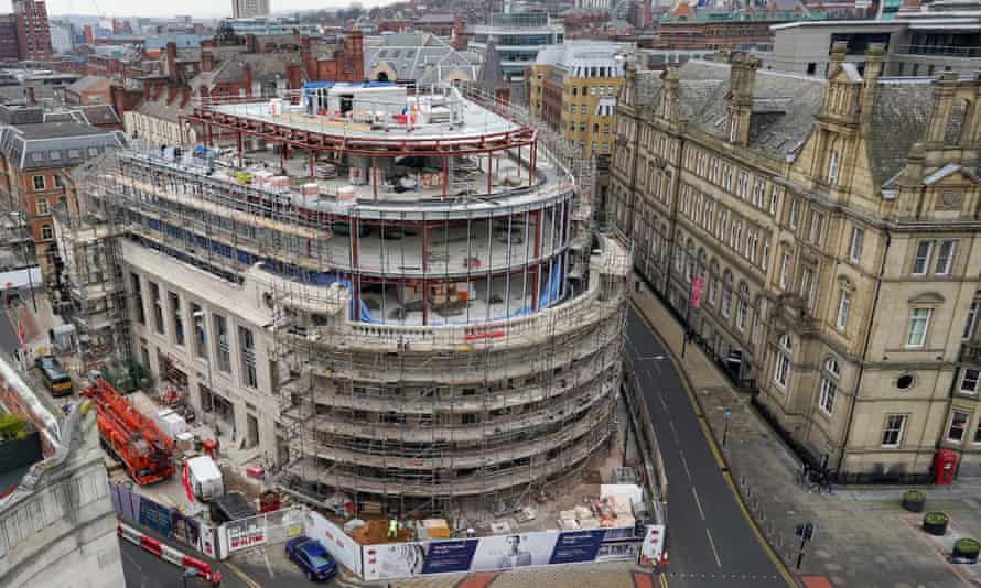 Construction work continues on the new Channel 4 base in Leeds