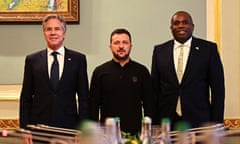 Antony Blinken, Volodymyr Zelenskiy and David Lammy in Kyiv.