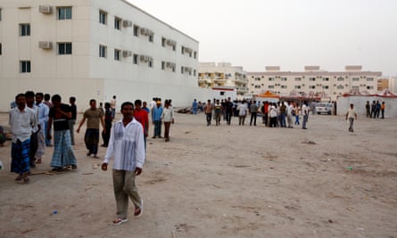 Migrant worker dormitory blocks in Dubai. An increasing number of Central Asian workers are travelling to UAE to find work.