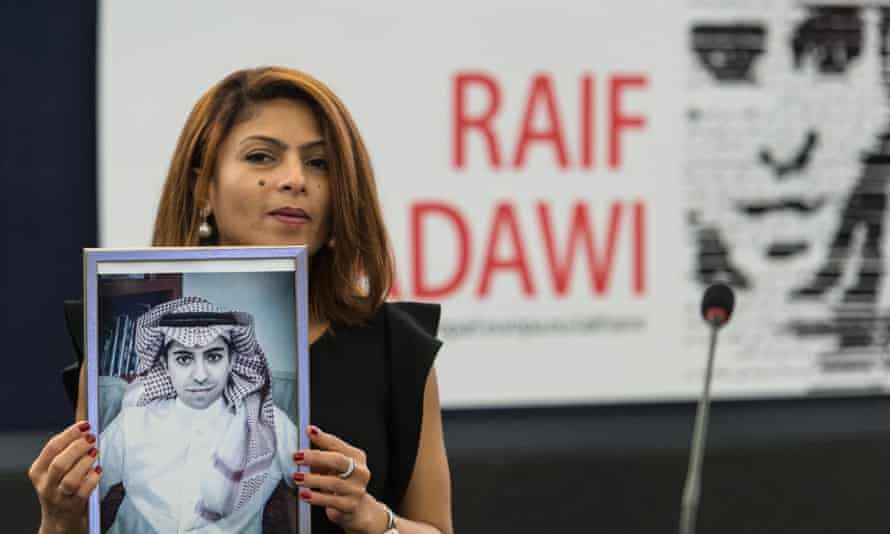 Saudi bloggers wife accepts EU Sakharov prize for jailed 