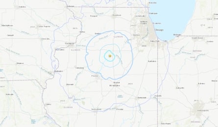 3.6 magnitude earthquake area in Illinois.