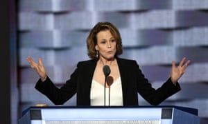 Sigourney Weaver introduces James Cameron’s film at the Democratic national convention.