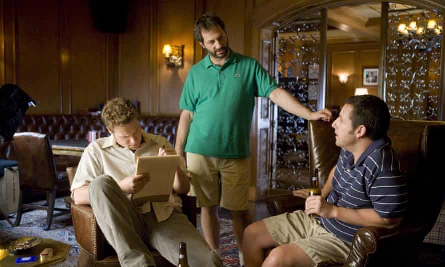 Judd Apatow directing Seth Rogen and Adam Sandler in Funny People