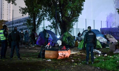 A migrant camp is evacuated in Paris