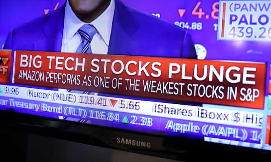 Trading updates on monitors on the trading floor of the New York Stock Exchange yesterday