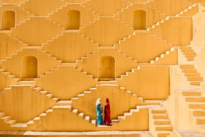 An ancient step well in a village near the city of Jaipur in India