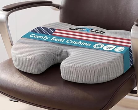 gray seat cushion on leather desk chair
