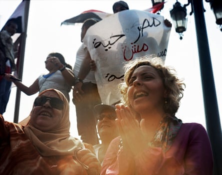 Women protesting in Tahrir Square in Cairo in 2011.