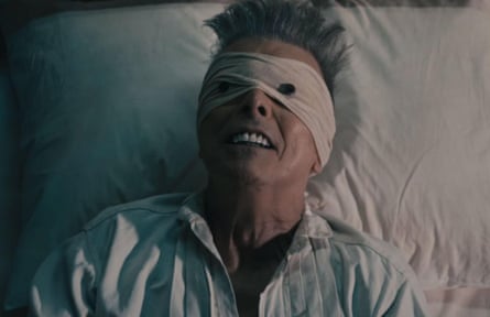 David Bowie in the Lazarus video.