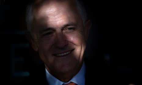 Malcolm Turnbull with his face in shadow