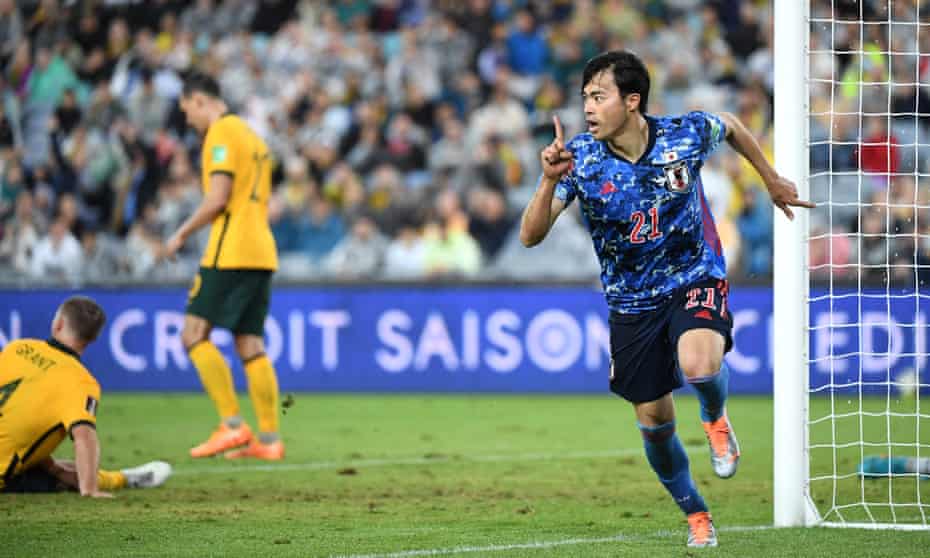 Japan's Kaoru Mitoma struck twice to send Japan to the World Cup and consign Australia to a route through the play-offs.