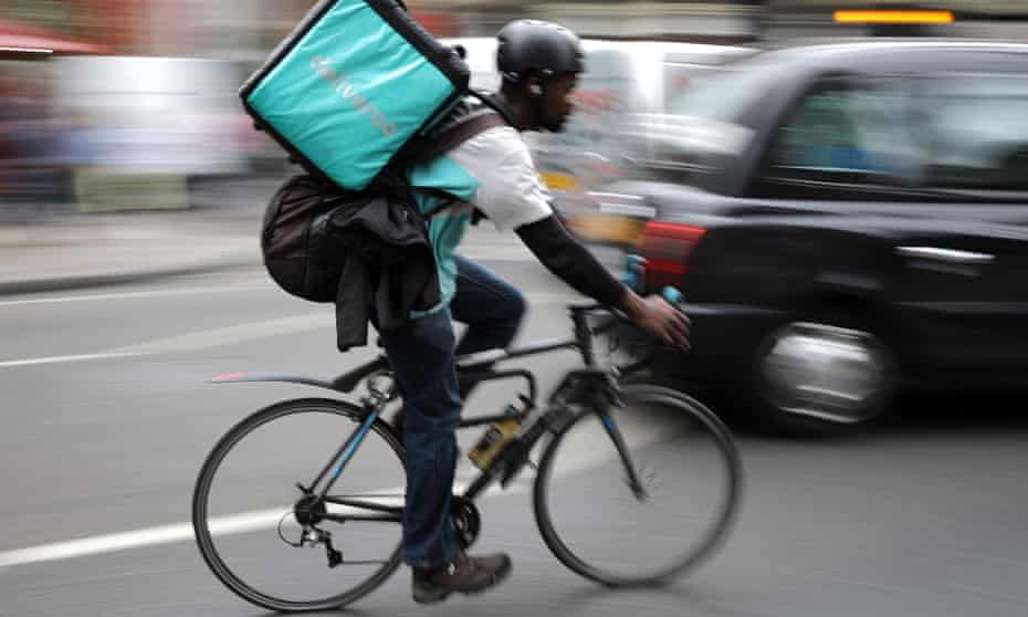 A Deliveroo worker