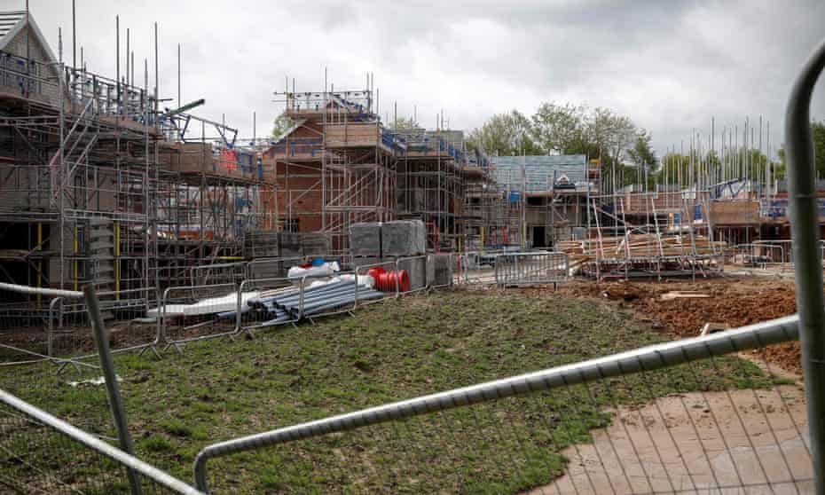 New homes under construction in Risely, near Reading.