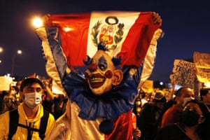 Demonstrators at a massive protest march against the new government on 14 November
