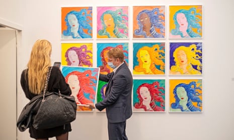 Have we moved on since Warhol? … Rob and Nick Carter, 12 Robot Paintings at Frieze art fair in Regent’s Park, London.