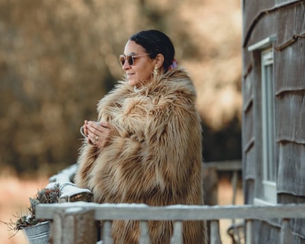The writer at the Starcroft Farm cabin.