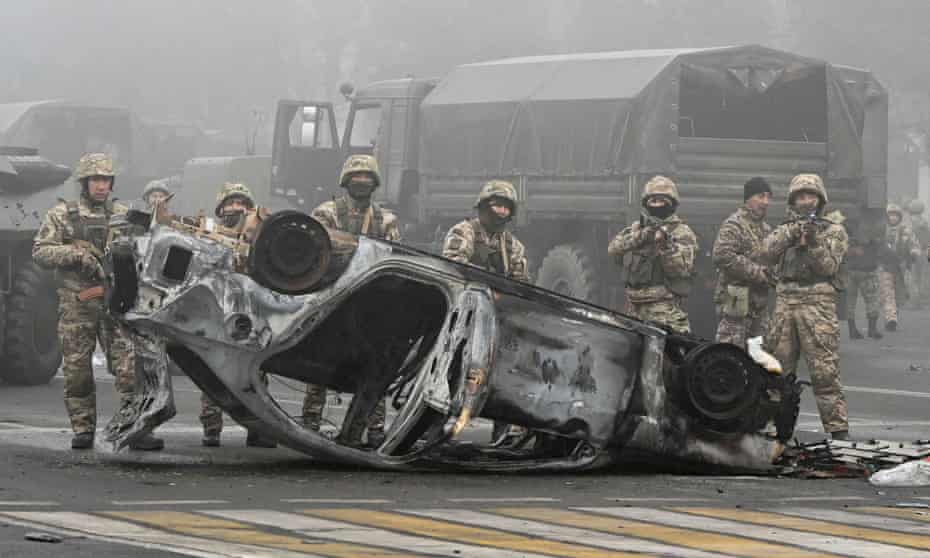 Troops in Almaty’s main square