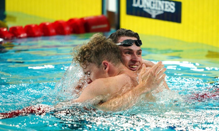Birmingham 2022 Commonwealth Games - Day SixEngland’s Ben Proud (left) celebrates winning the Men’s 50m Freestyle final with team-mate Lewis Edward Burras who finished second.