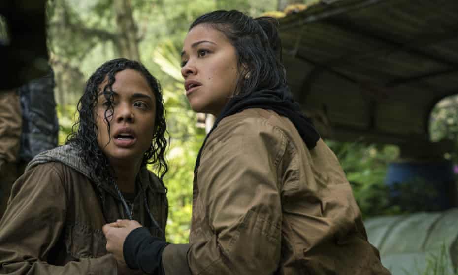 Tess Thompson, left, and Gina Rodriguez in Annihilation.