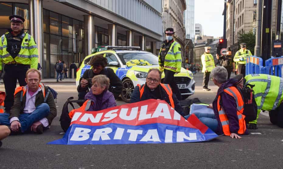 Insulate Britain block the streets in London this month.