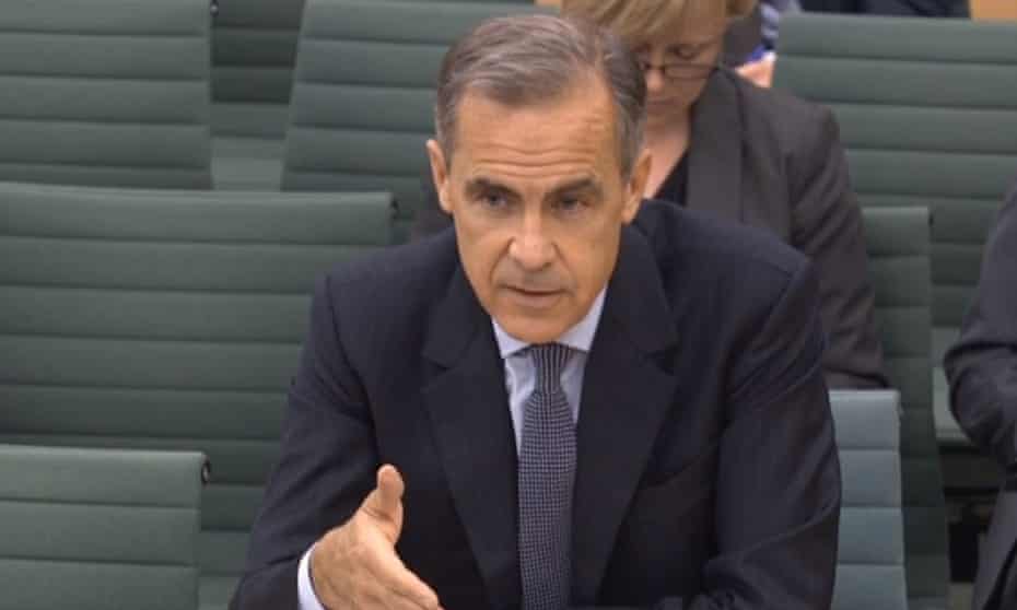 Mark Carney answers questions in front of the Treasury select committee