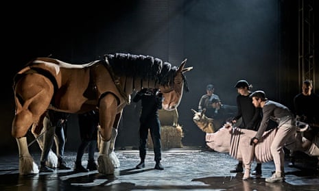 Boxer and Squeeler in Animal Farm, directed by Robert Icke.
