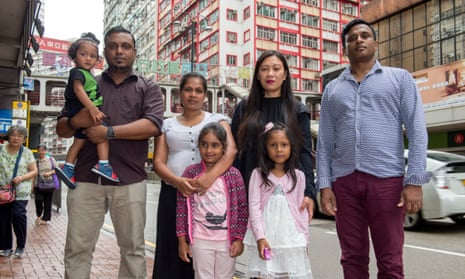 The refugee families in Hong Kong, China on Monday.