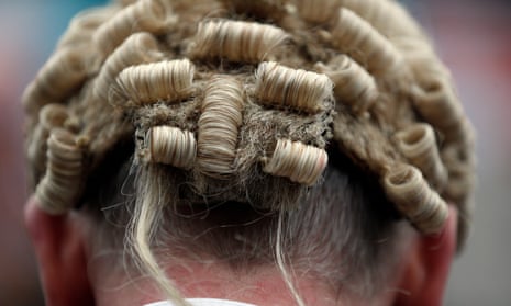 A lawyer wearing wig and gown