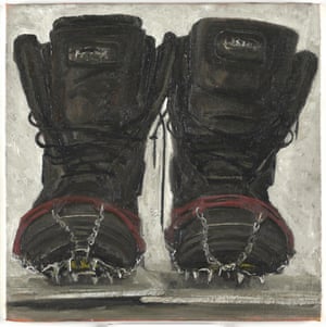 Boots with micro spikes, 12/11/2013, oil on canvas board, 24.3 x 40.3 cm.