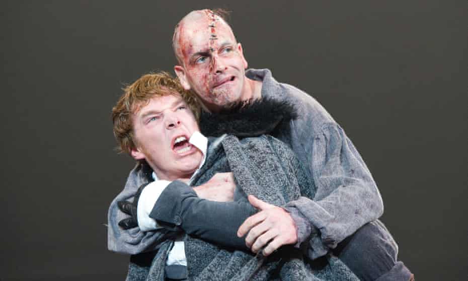 Benedict Cumberbatch (Victor Frankenstein) and Jonny Lee Miller (The Creature) in Frankenstein in 2011.