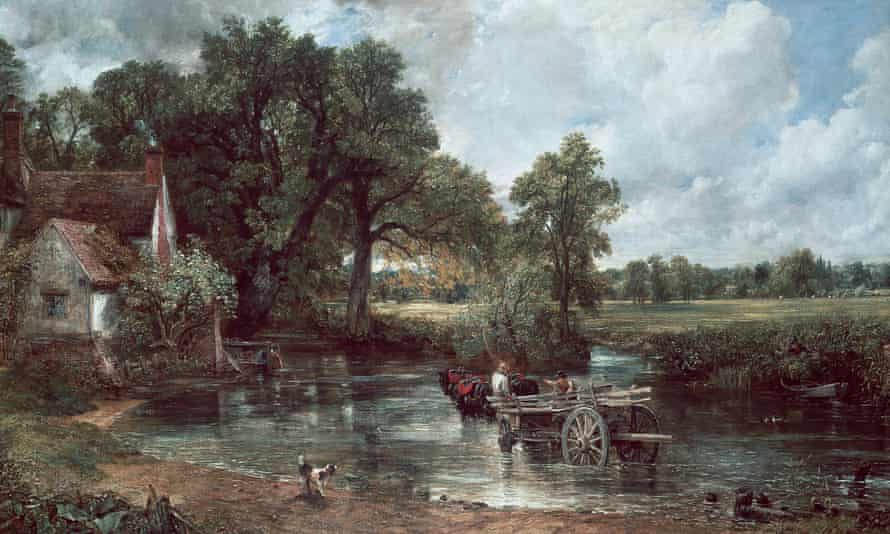 Detail of The Hay Wain by John Constable, finished in 1821.