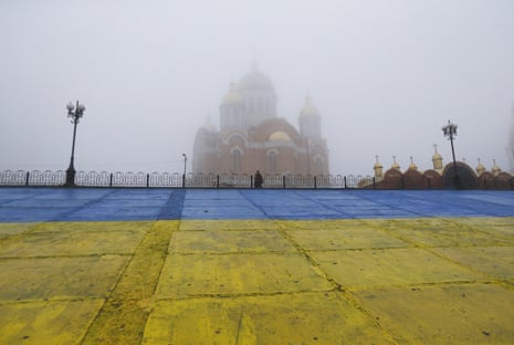 A foggy morning in Kyiv yesterday.
