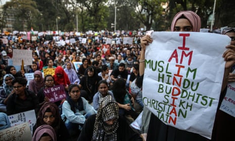 Protesters demonstrate against the Citizenship Amendment Act in Mumbai, India, 19 December 2019. 