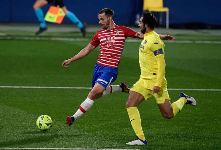 Roberto Soldado scores for Granada against Villarreal in January.