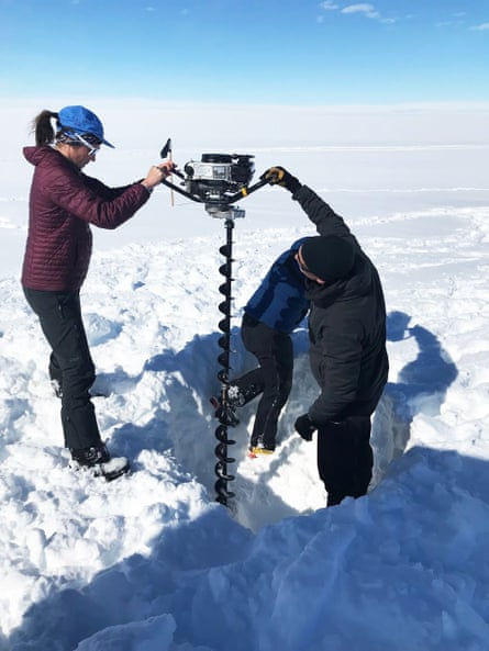 Drilling at the Totten glacier, Antarctica, 2019.