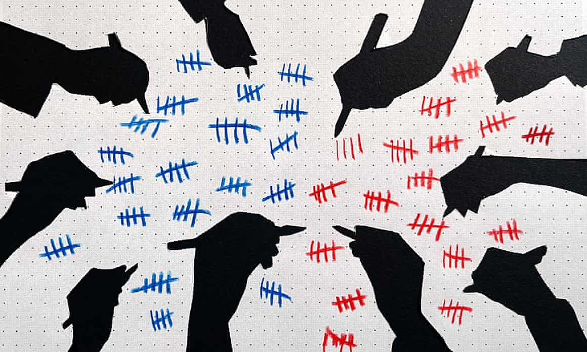 Graphic of hands and tallies