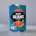 Blue tin of Corale baked beans