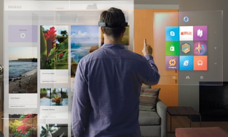 Impression of ‘augmented reality’ seen with a HoloLens device.