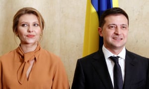 Olena Zelenska stands alongside her husband Volodymyr Zelenskiy, the president of Ukraine.