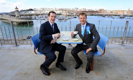 Craig Mackinlay (right) and George Osborne during a campaign visit to Ramsgate.