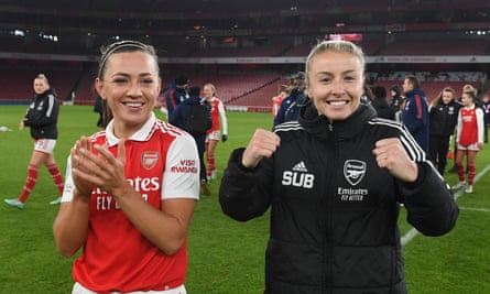Katie McCabe and Leah Williamson form a strong and dynamic left side of Arsenal’s defence.